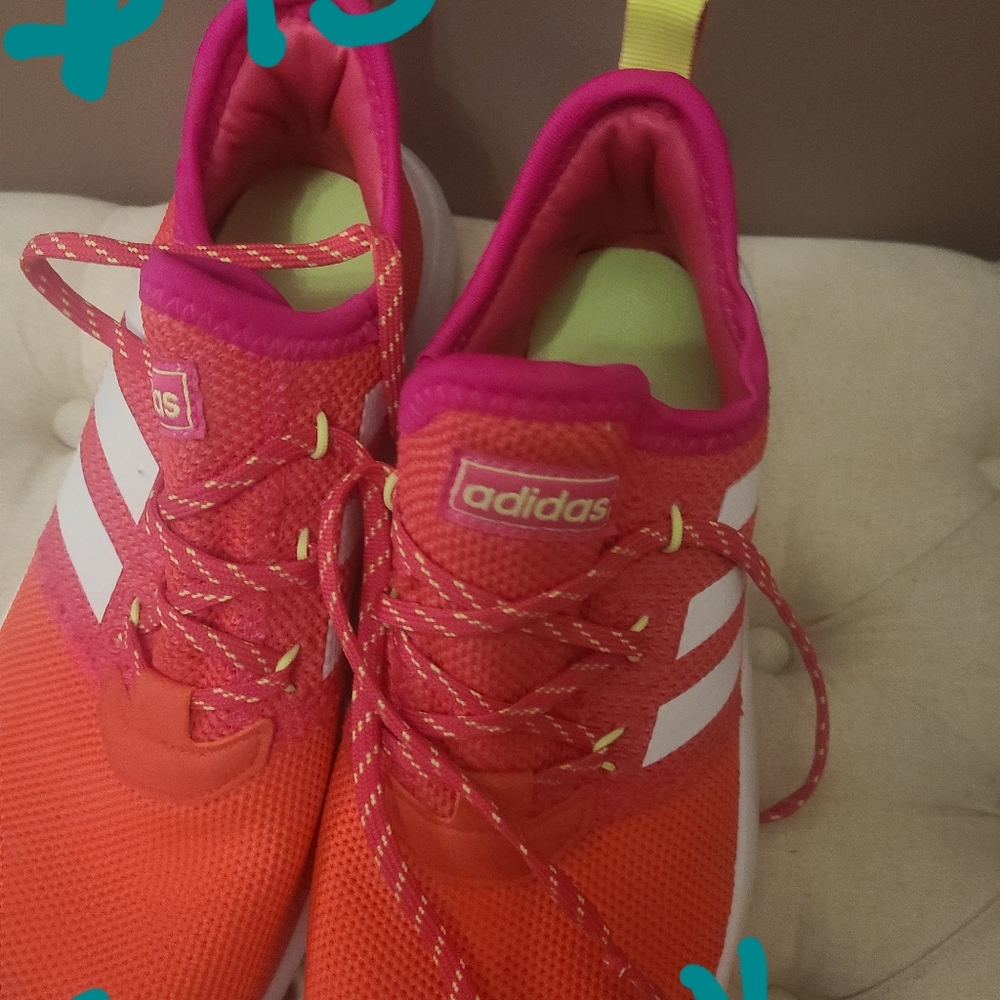 Pink adidas tennis shoes